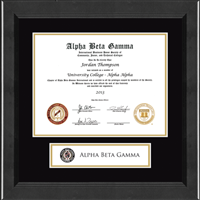 Alpha Beta Gamma Honor Society diploma frame - Lasting Memories Certificate Banner Frame in Arena