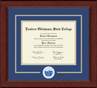 Eastern Oklahoma State College diploma frame - Lasting Memories Circle Logo Diploma Frame in Sierra