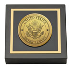 United States District Court paperweight - Gold Engraved Medallion Paperweight