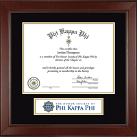 Phi Kappa Phi Honor Society certificate frame - Lasting Memories Banner Certificate Frame in Sierra