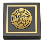 Medgar Evers College paperweight - Gold Engraved Medallion Paperweight