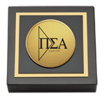 Pi Sigma Alpha Honor Society paperweight - Gold Engraved Medallion Paperweight