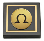 Order of Omega paperweight - Gold Engraved Medallion Paperweight