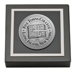 Five Towns College paperweight - Silver Engraved Medallion Paperweight