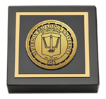 Alderson Broaddus University paperweight - Gold Engraved Medallion Paperweight