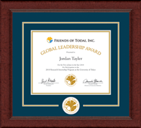 Friends of Todai, Inc. certificate frame - Lasting Memories Circle Logo Certificate Frame in Sierra