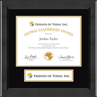 Friends of Todai, Inc. certificate frame - Lasting Memories Banner Certificate Frame in Arena