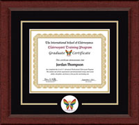 The International School of Clairvoyance certificate frame - Lasting Memories Circle Logo Certificate Frame in Sierra
