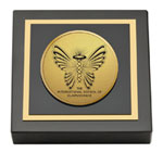 The International School of Clairvoyance paperweight - Gold Engraved Medallion Paperweight