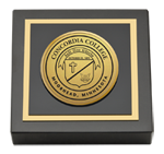 Concordia College Moorhead paperweight - Gold Engraved Medallion Paperweight