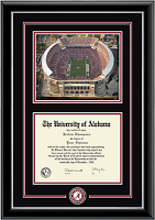 The University of Alabama Tuscaloosa diploma frame - Spirit Medallion Stadium Scene Diploma Frame in Onyx Silver