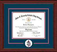 Kennedy Catholic High School in Somers, NY diploma frame - Lasting Memories Circle Logo Diploma Frame in Sierra