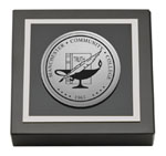 Manchester Community College paperweight - Silver Engraved Medallion Paperweight