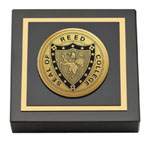 Reed College paperweight - Gold Engraved Medallion Paperweight