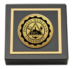 Indiana Wesleyan University  paperweight - Gold Engraved Medallion Paperweight