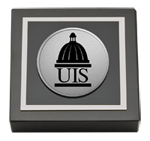 University of Illinois Springfield paperweight - Silver Engraved Medallion Paperweight