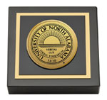 University of North Alabama paperweight - Gold Engraved Medallion Paperweight