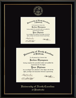 University of North Carolina at Pembroke diploma frame - Double Diploma Frame in Onexa Gold