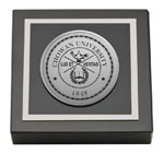 Chowan University paperweight - Silver Engraved Medallion Paperweight