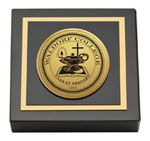 Waldorf College paperweight - Gold Engraved Medallion Paperweight