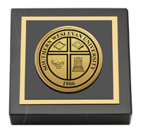 Southern Wesleyan University paperweight - Gold Engraved Medallion Paperweight