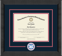National Registry of Emergency Medical Technicians certificate frame - Lasting Memories Circle Logo Certificate Frame in Arena