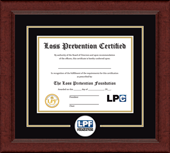 The Loss Prevention Foundation certificate frame - Lasting Memories Circle Logo Certificate Frame in Sierra