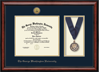 The George Washington University diploma frame - Gold Engraved Medallion and Medal Diploma Frame in Southport