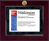 Watkinson School in Connecticut diploma frame - Millennium Gold Engraved Diploma Frame in Cordova