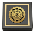 York College of Nebraska paperweight - Gold Engraved Medallion Paperweight