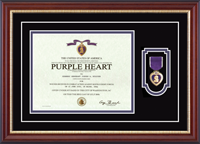 United States Navy certificate frame - Purple Heart Certificate & Commemorative Medal Frame in Newport