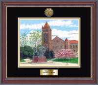 University of Illinois lithograph frame - Gold Engraved Framed Lithograph in Kensington Gold