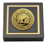 Fort Hays State University paperweight - Gold Engraved Medallion Paperweight