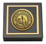 Aurora University paperweight - Gold Engraved Medallion Paperweight