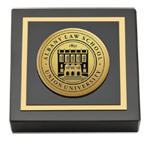 Albany Law School paperweight - Gold Engraved Medallion Paperweight