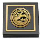 Boise State University paperweight - Gold Engraved Medallion Paperweight