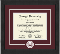 Evangel University diploma frame - Lasting Memories Circle Logo Diploma Frame in Arena