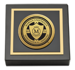 Marian University in Indiana paperweight - Gold Engraved Medallion Paperweight