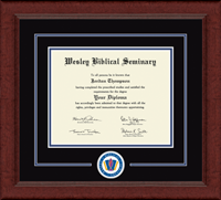 Wesley Biblical Seminary diploma frame - Lasting Memories Circle Logo Diploma Frame in Sierra