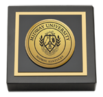 Midway University paperweight - Gold Engraved Medallion Paperweight