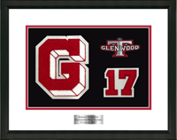 Glenwood High School in Illinois varsity letter frame - Varsity Letter Frame in Obsidian
