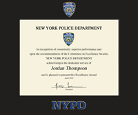 Police Department City of New York certificate frame - Spectrum Wall Certificate Frame in Expo Black