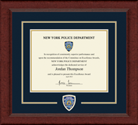 Police Department City of New York certificate frame - Lasting Memories Logo Certificate Frame in Sierra