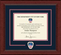 Fire Department City of New York certificate frame - Lasting Memories Logo Certificate Frame in Sierra