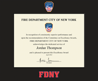 Fire Department City of New York certificate frame - Spectrum Wall Certificate Frame in Expo Black