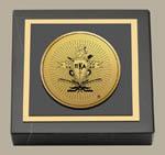 Pi Kappa Alpha paperweight - Gold Engraved Medallion Paperweight
