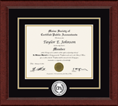 Maine Society of Certified Public Accountants certificate frame - Lasting Memories Circle Logo Certificate Frame in Sierra
