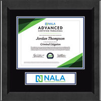 NALA The Paralegal Association certificate frame - Lasting Memories Banner Certificate Frame in Arena