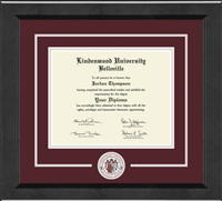 Lindenwood University-Belleville diploma frame - Lasting Memories Circle Logo Diploma Frame in Arena
