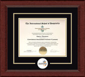 The International School of Hospitality certificate frame - Lasting Memories Circle Logo Certificate Frame in Sierra